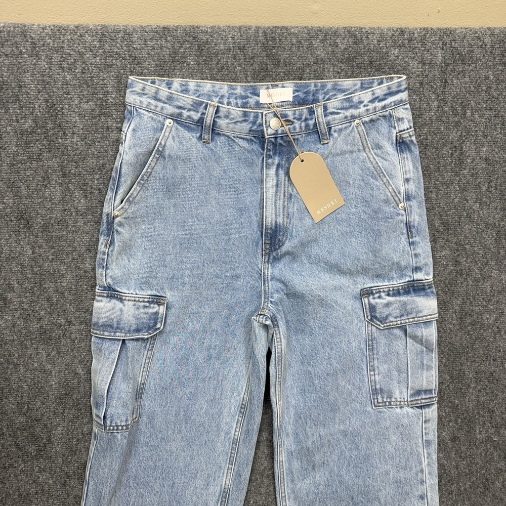 Meshki Jagger Relaxed Denim Cargo wide leg Jeans Women's size Small 30x31 - Picture 4 of 15